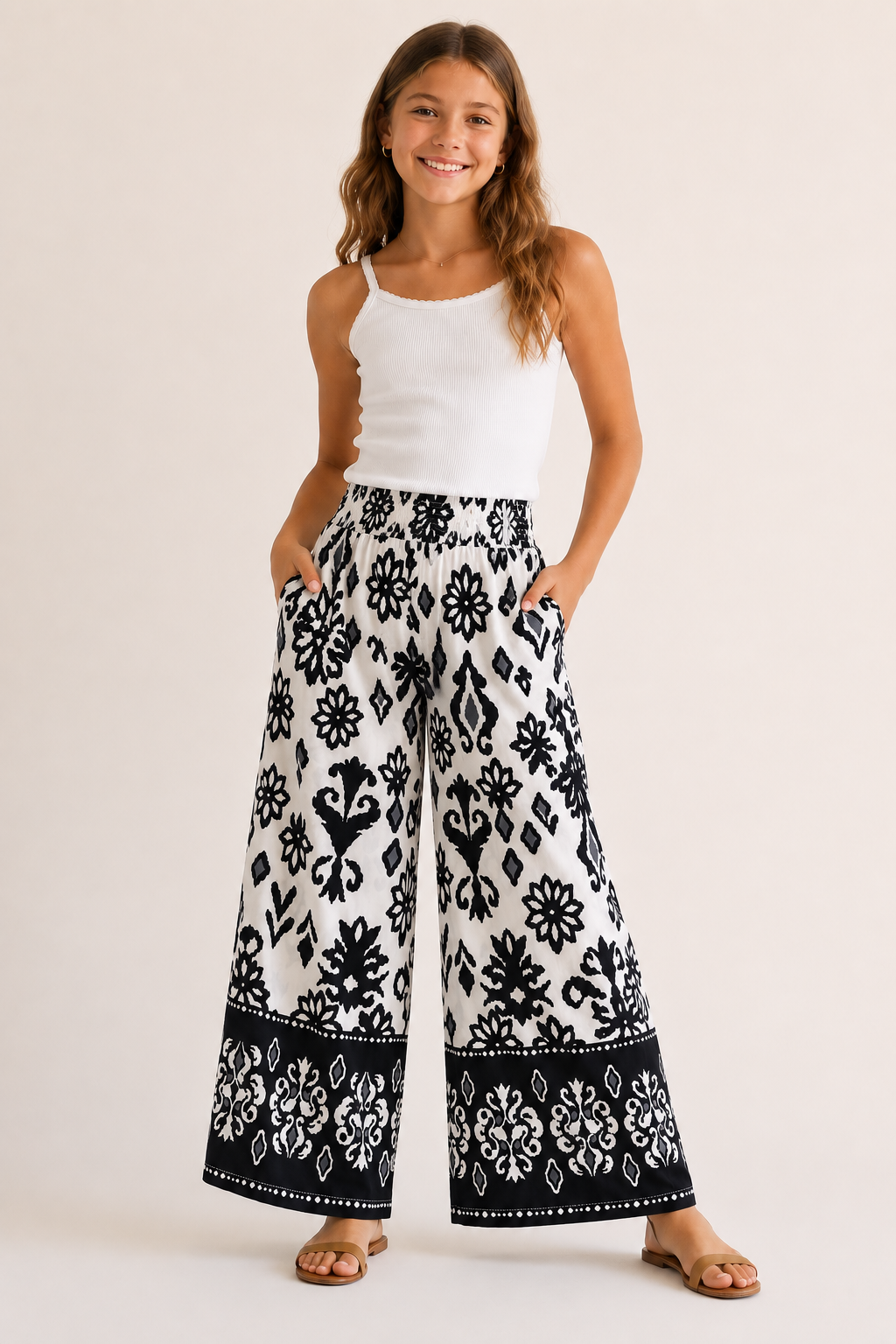 Black Pattern Leilani Pants