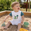 White and Green Frog Romper