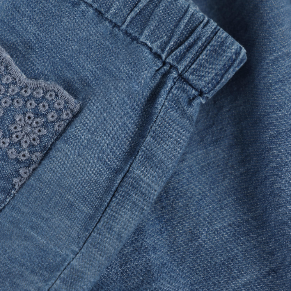 Denim Lace Pocket Shorts