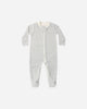 Cloud Stripe Zip Footie flat lay - Quincy Mae organic cotton zip footie, cloud stripe print