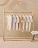 Baby in Cloud Stripe Zip Footie, lifestyle photo