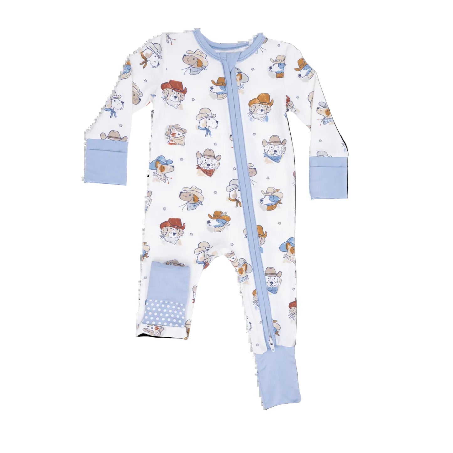 Baby romper with cowboy character pattern 