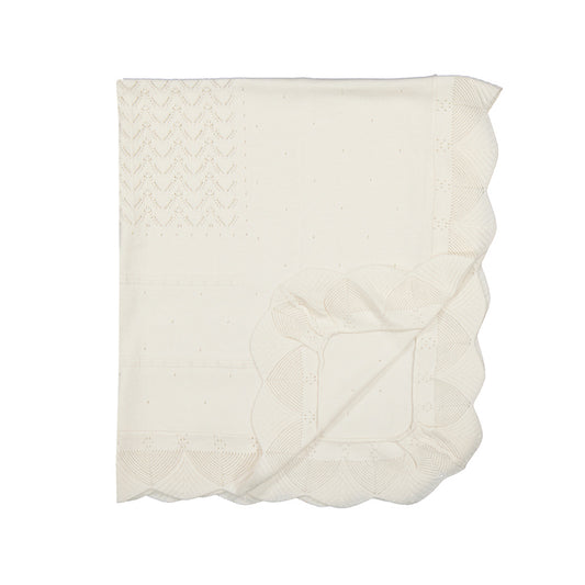 White textured blanket on a white background