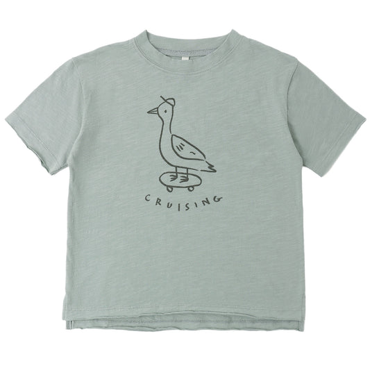 Light green t-shirt with a duck graphic and 'Cruising' text 