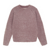 A long-sleeved crushed berry glitter sweater laid flat on a white background.