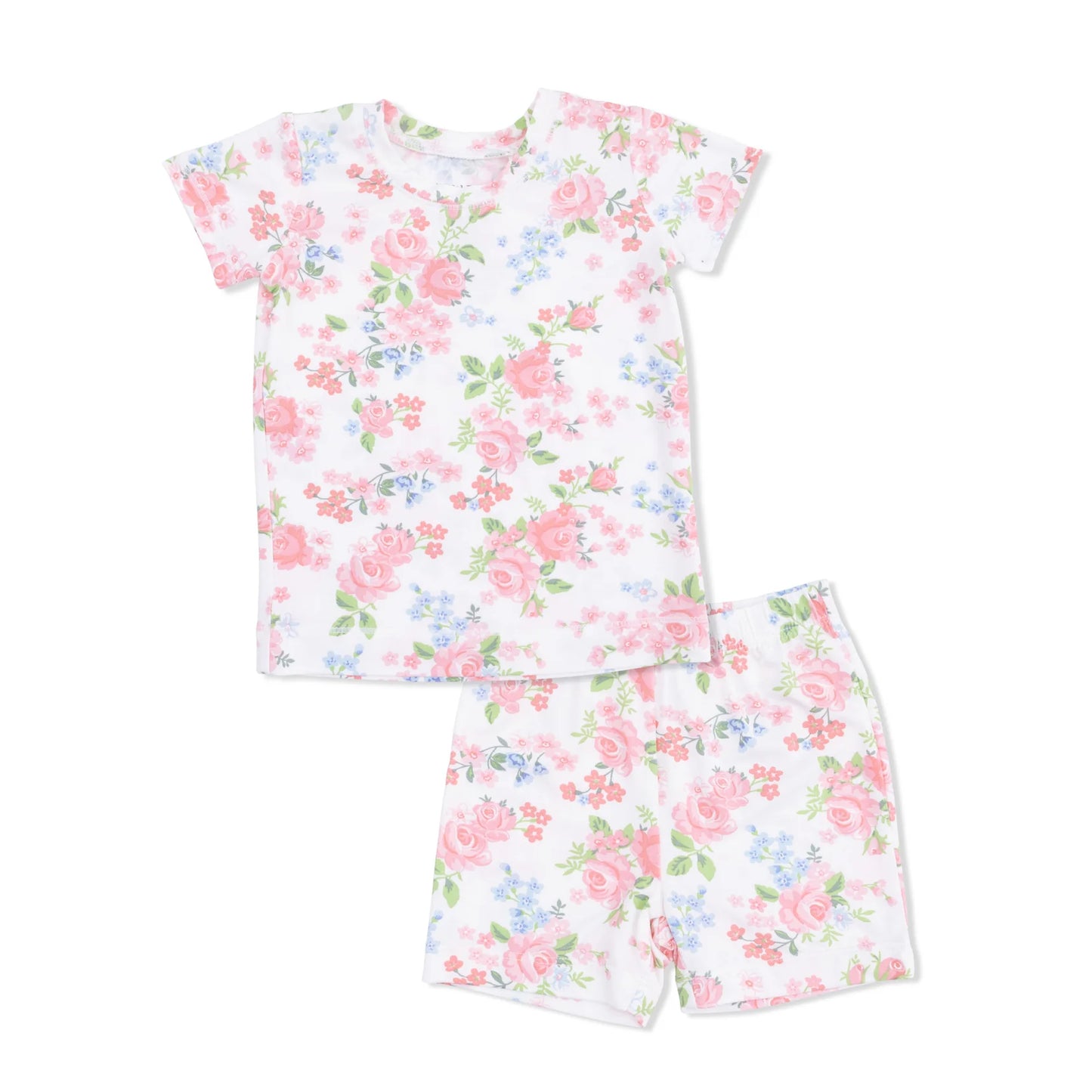 Floral pajama set with top and shorts