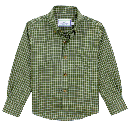 Green checkered shirt with buttons