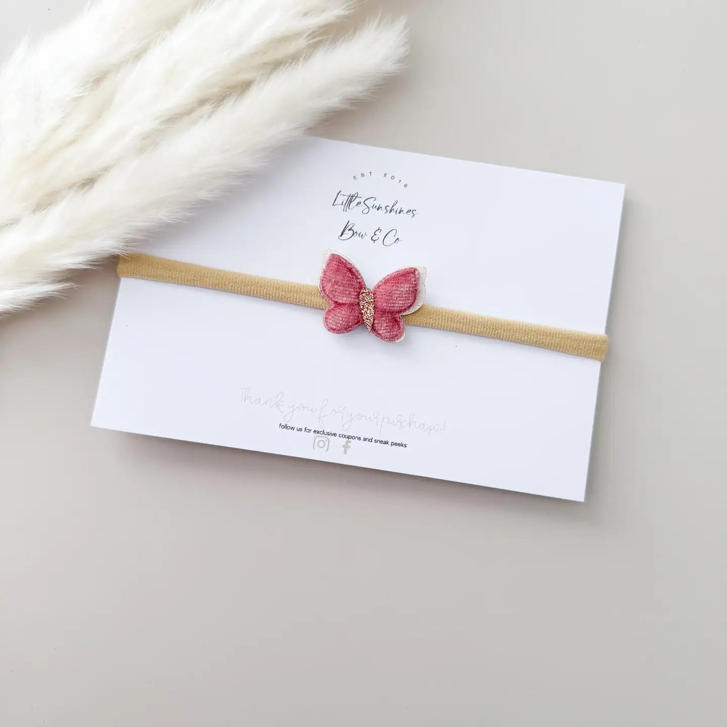 Dark Pink butterfly headband