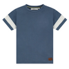 Blue t-shirt with white sleeves on a white background
