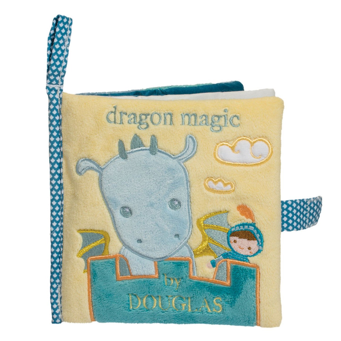 Plush dragon activity book with sensory surprises