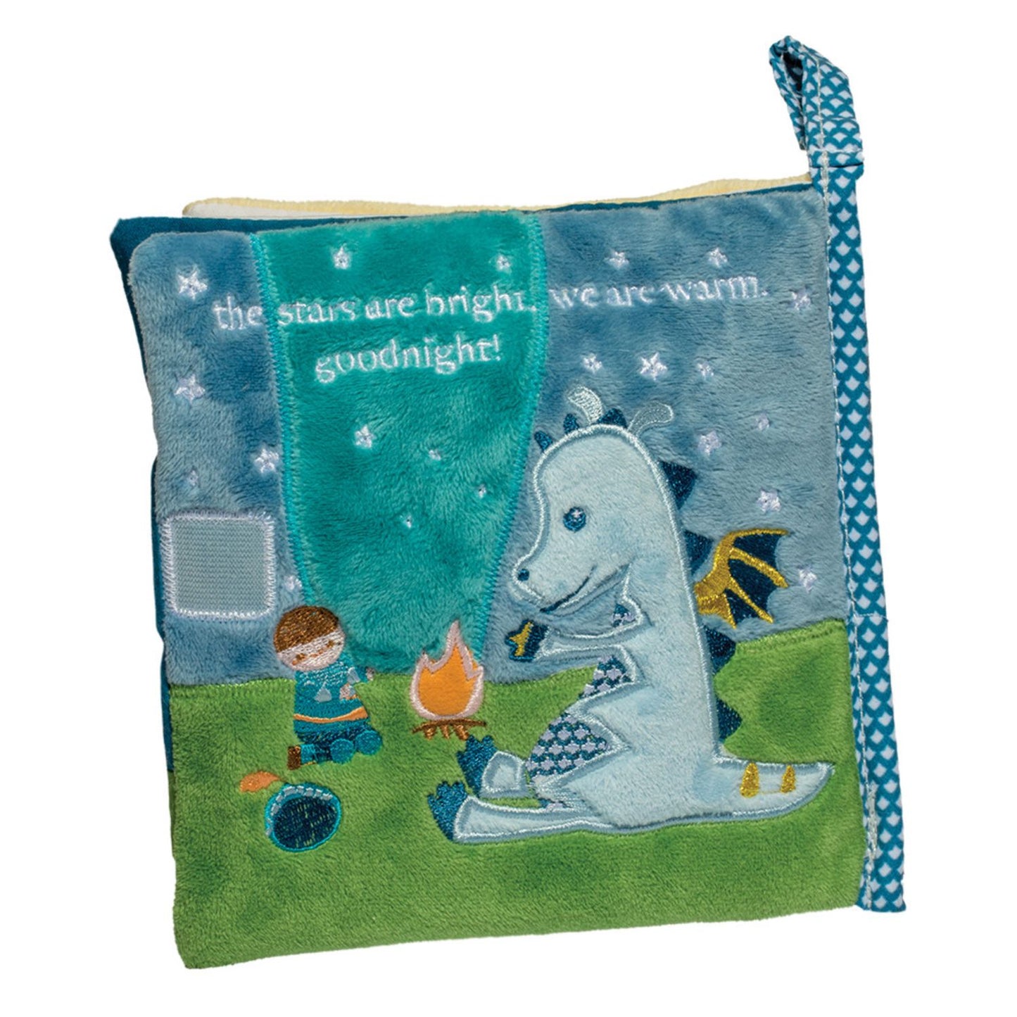 Plush dragon activity book with sensory surprises