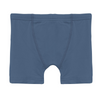 Blue boxer briefs on a white background