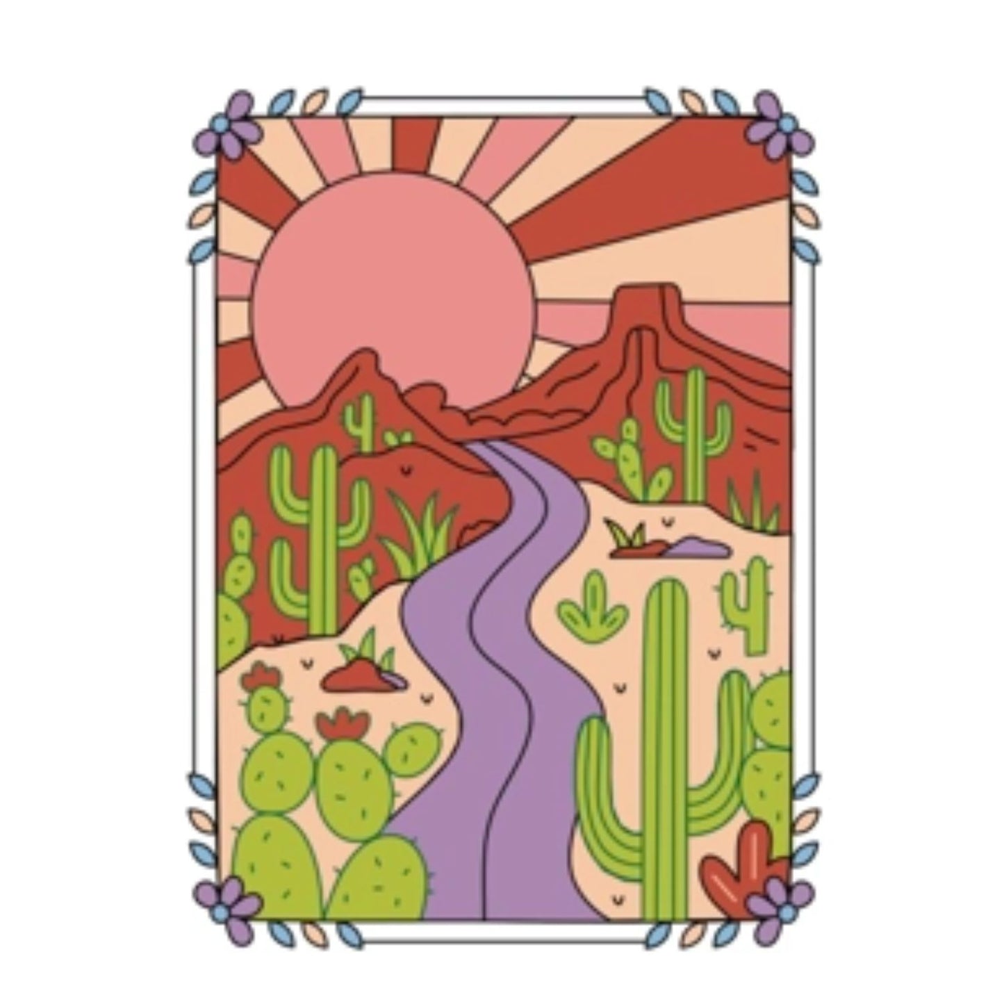Calming trace-and-color activity pad with markers