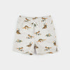 Children's shorts with dinosaur pattern on a white background
