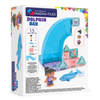 Colorful magnetic building set with dolphin and surfer