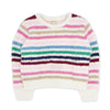 Multicolored striped sweater on a white background