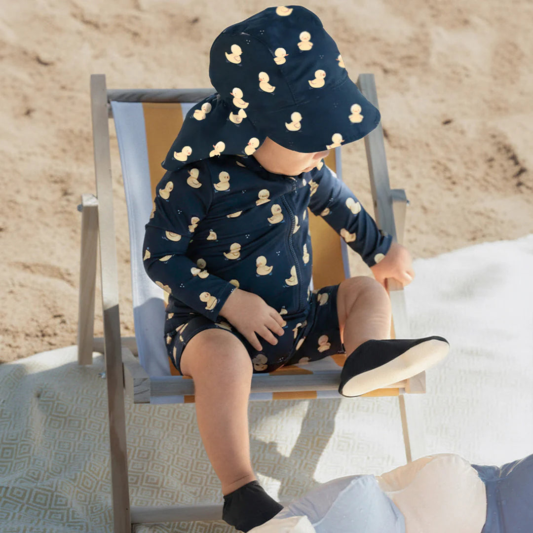 Navy Duckie Swim Romper