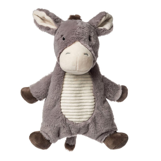 Soft textured donkey plush with playful sensory details