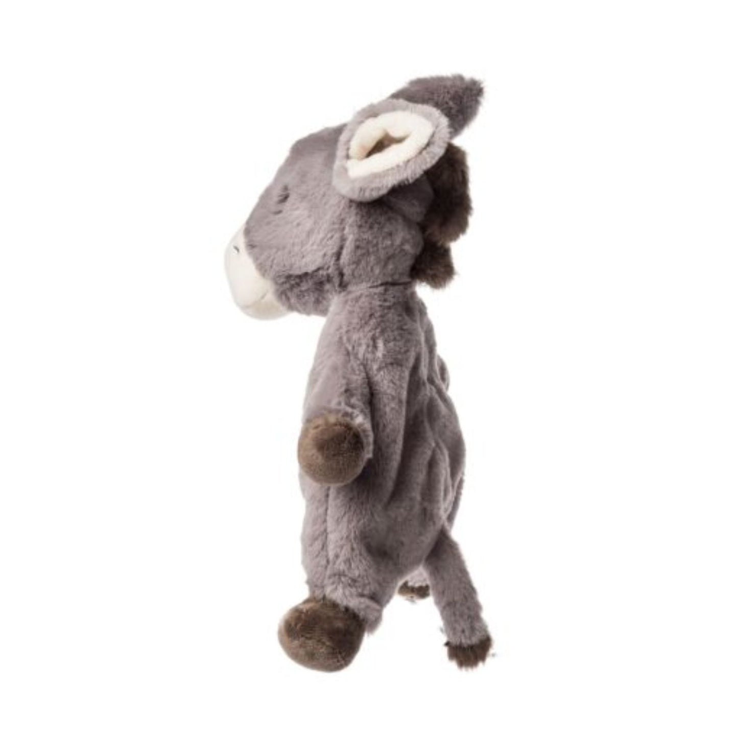 Soft textured donkey plush with playful sensory details
