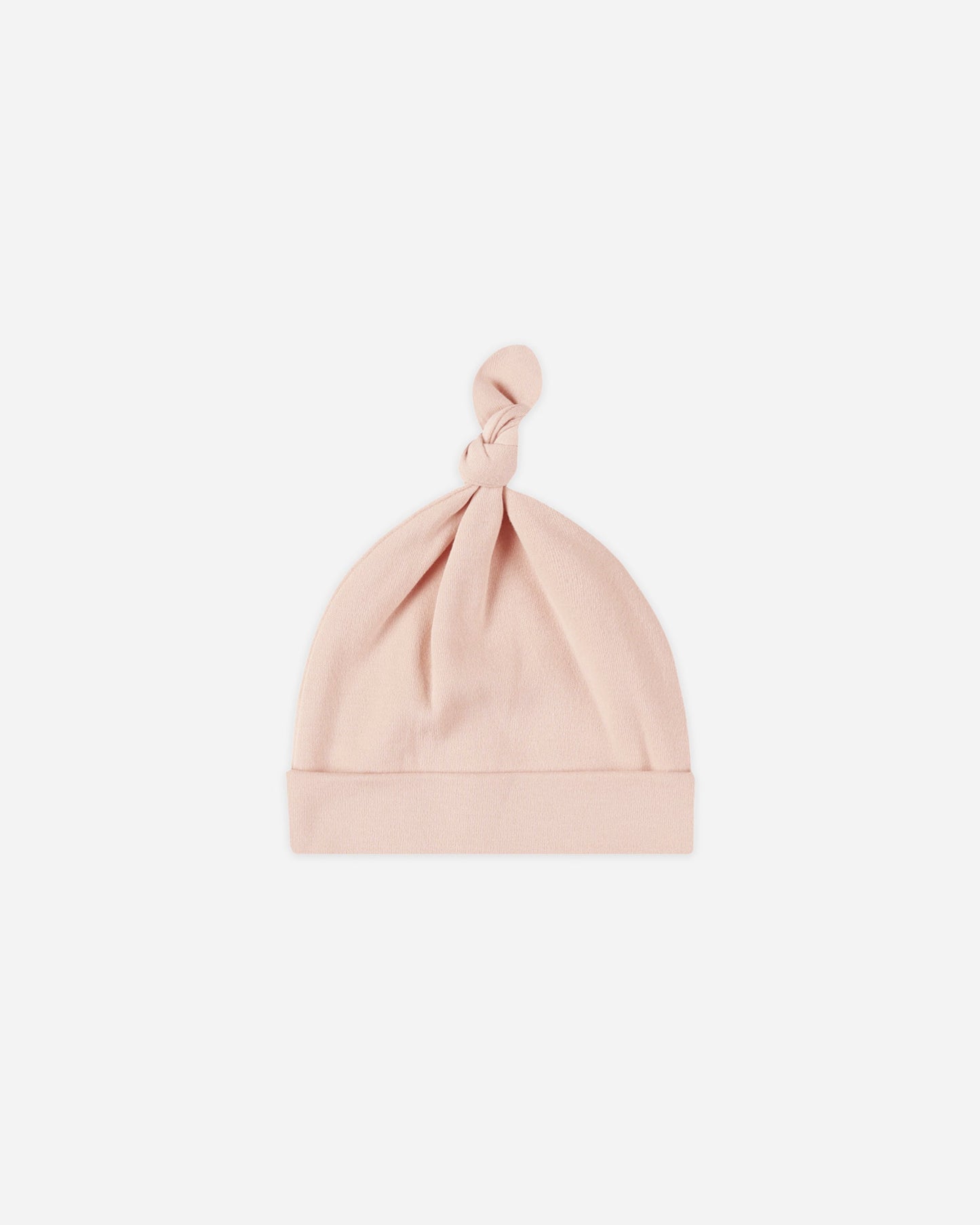Dusty Rose Knotted Hat (Bamboo) flat lay - Quincy Mae bamboo knotted baby hat