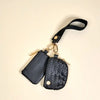 Black Luxe Wristlet With Double Pouches For Essentials