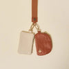 Brown Luxe Wristlet With Double Pouches For Essentials
