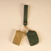 Evergreen Gold Luxe Wristlet With Double Pouches