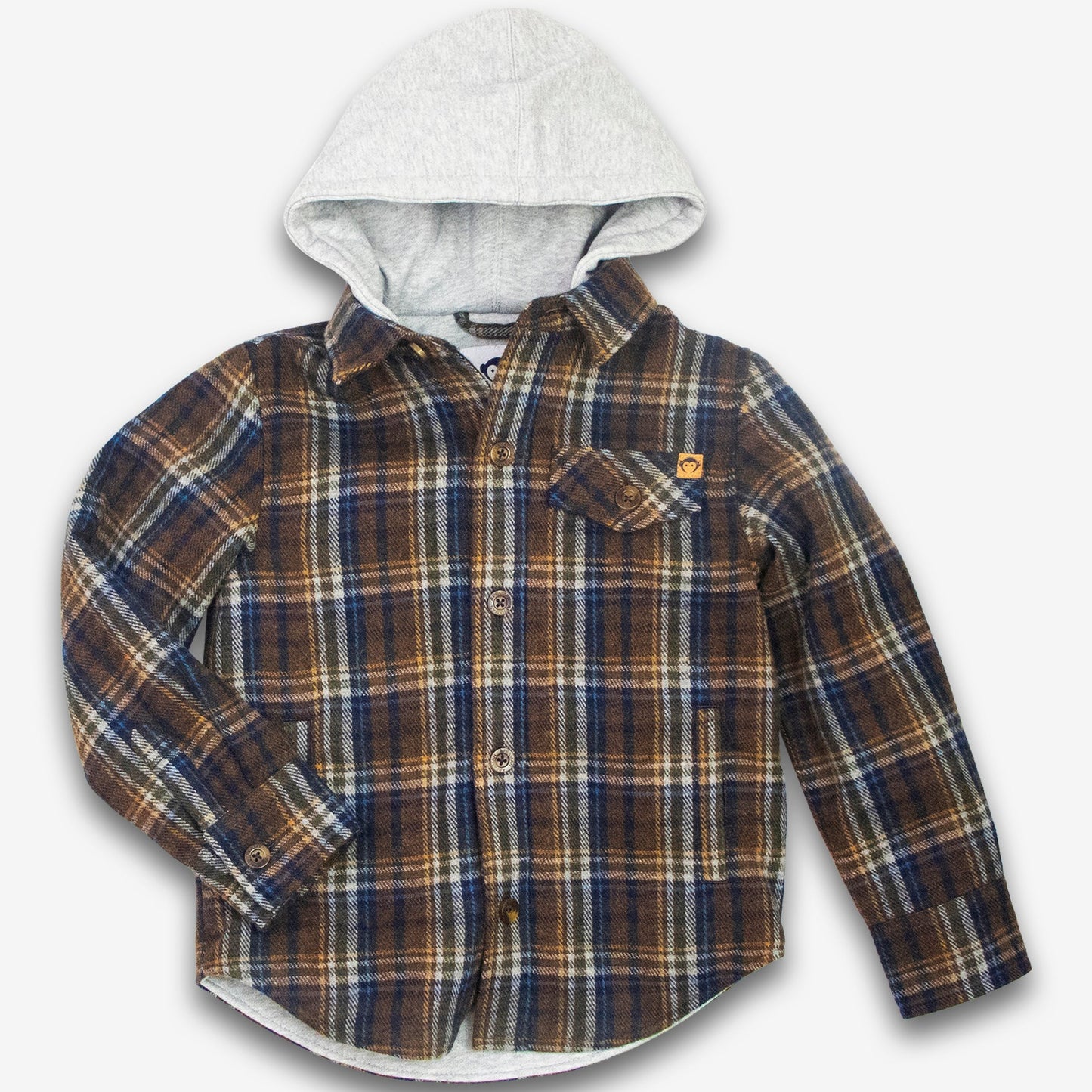 Plaid shirt with a hood on a white background