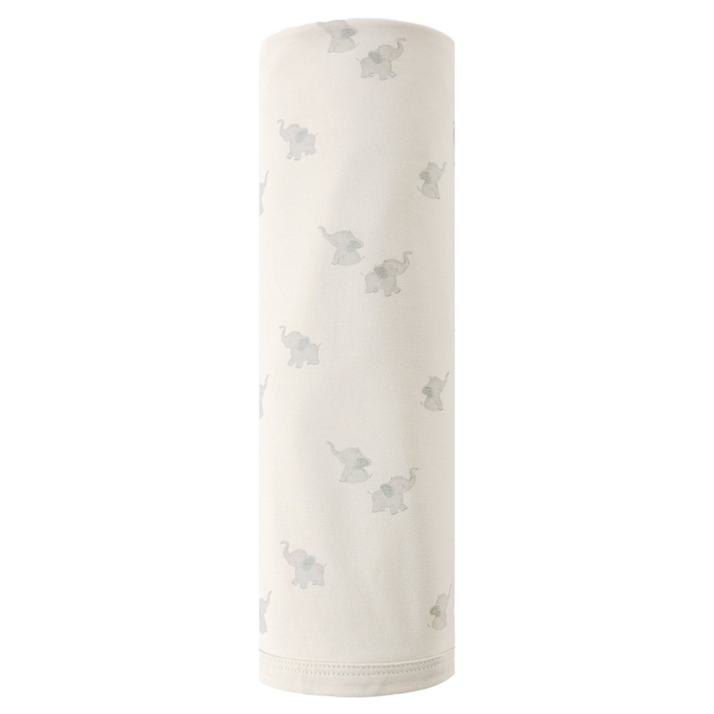 Elephant pattern fabric swaddle blanket rolled up
