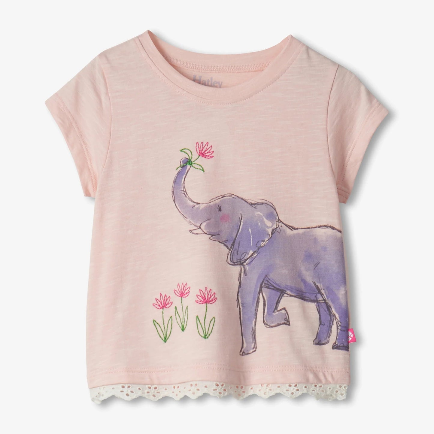 Elephant Eyelet Trim Shorts Set