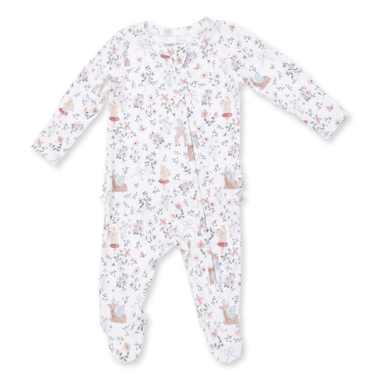 Enchanted Woodland Ruffle Zip Footie by Angel Dear, view 1