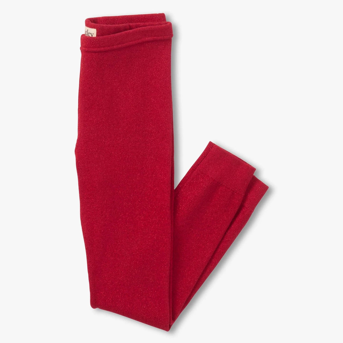 Red leggings folded on a white background
