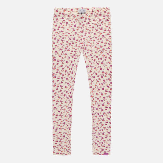 Cream With Purple Flowers Legging