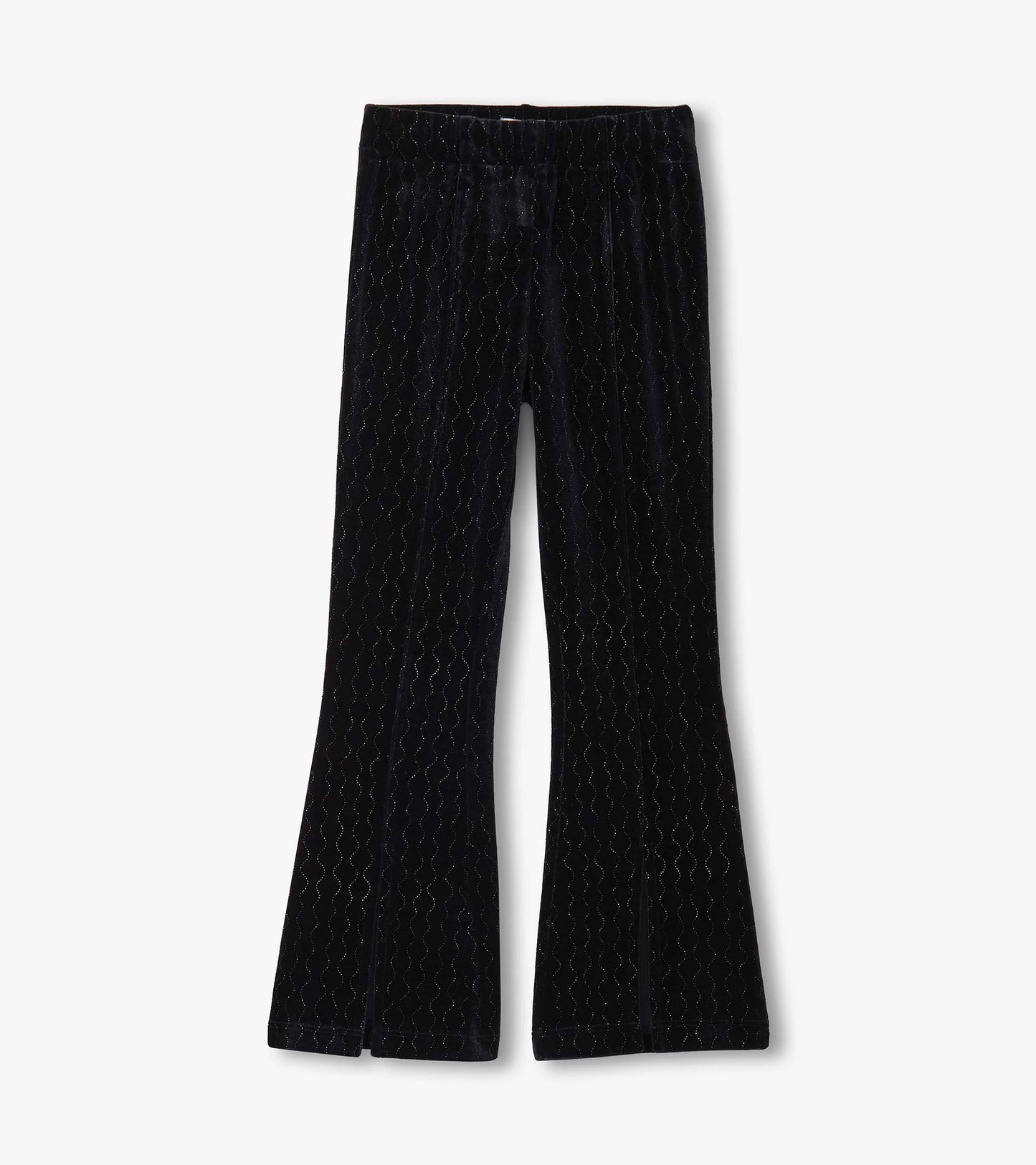 Black Sparkle Velour Flare Pants