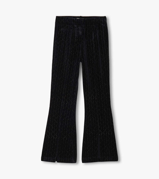 Black Sparkle Velour Flare Pants
