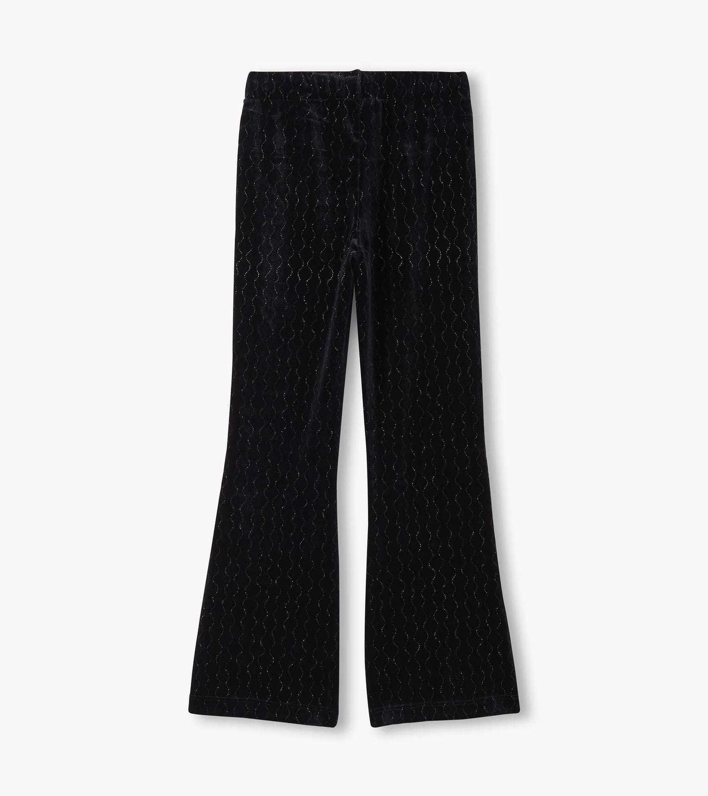 Black Sparkle Velour Flare Pants