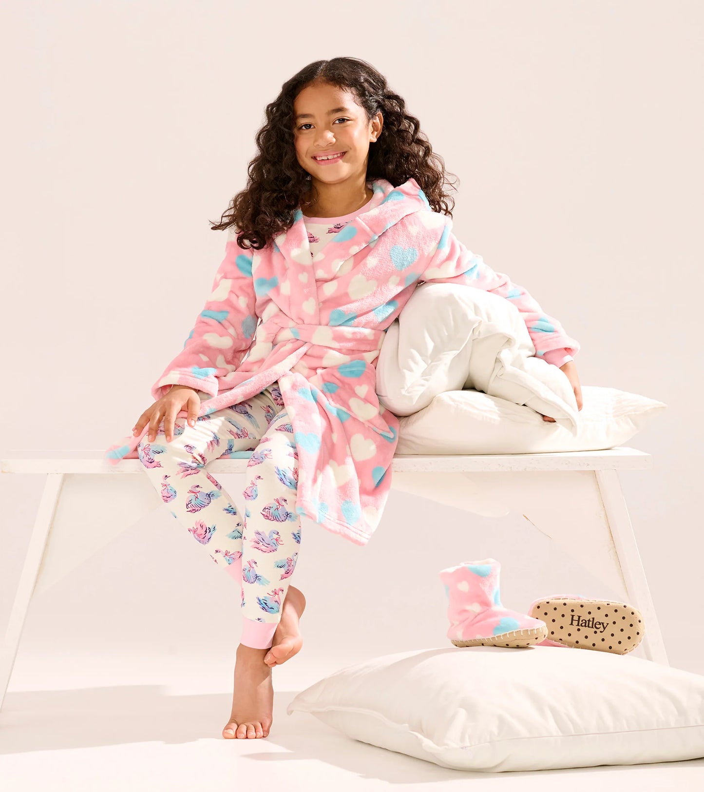 Big Hearts Fuzzy Fleece Robe
