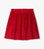 Red Pleated Velour Skirt