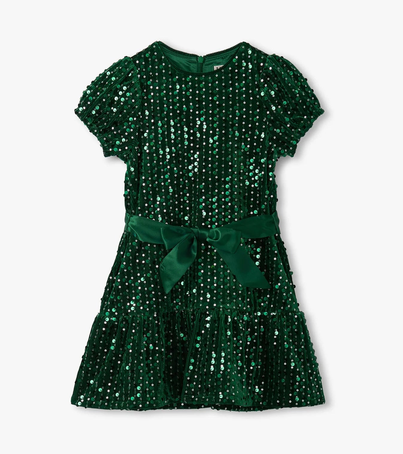 Green Sequin Velvet Dress