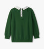 Green Sweater with White Collar