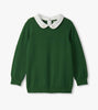 Green Sweater with White Collar