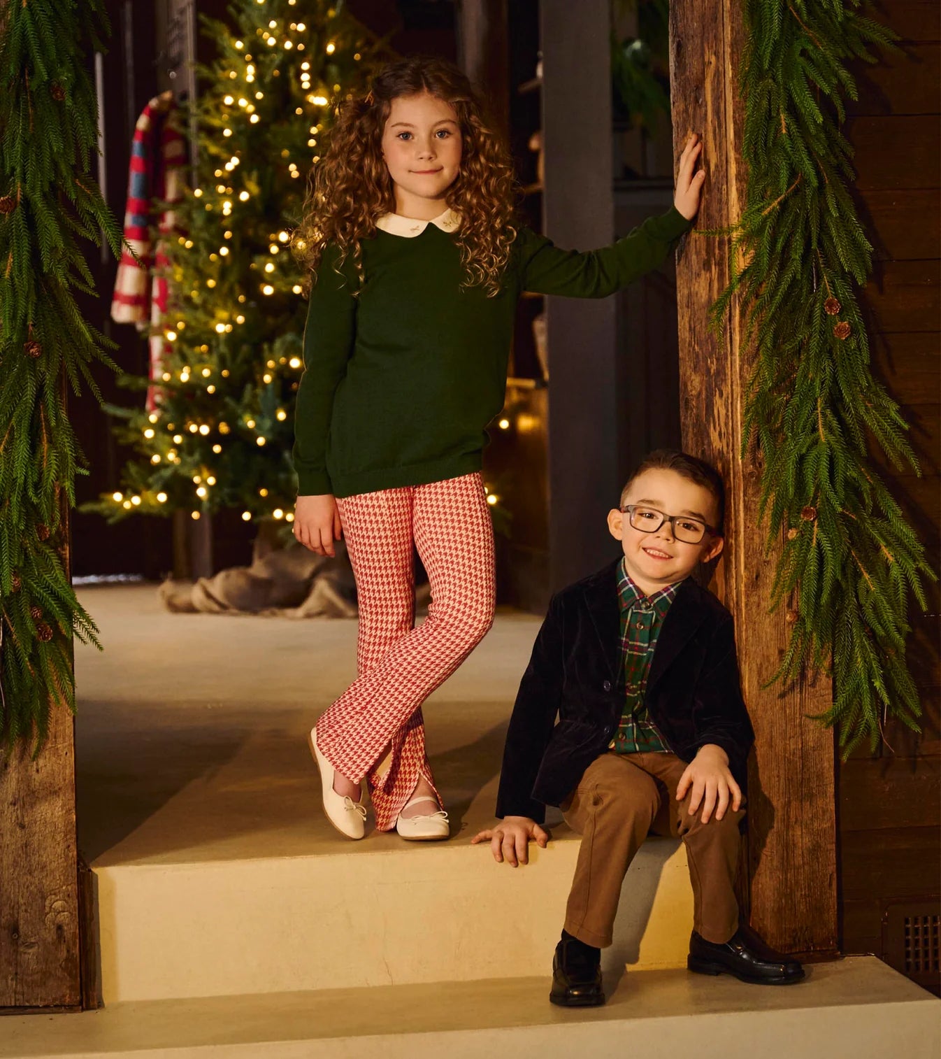 Red Houndstooth Bell Bottoms