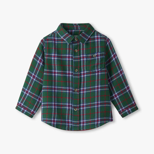 Green plaid shirt on a white background