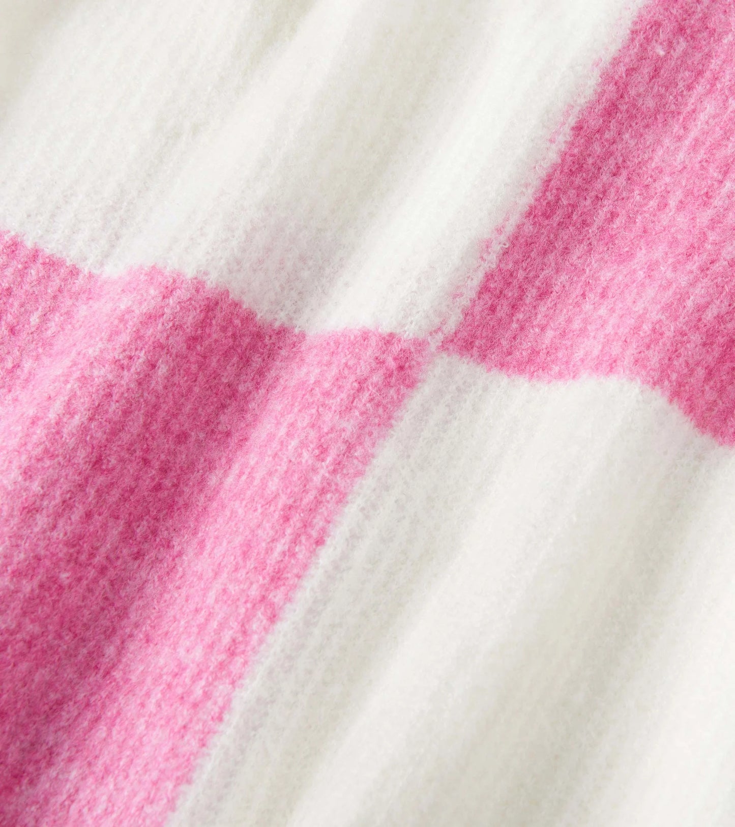 Pink Check Drop Shoulder Sweater