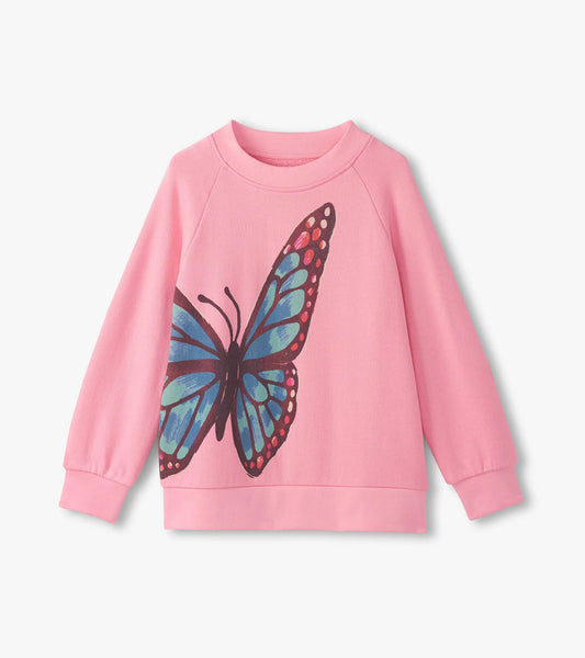 Pink Butterfly Slouchy Sweater
