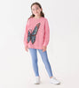 Pink Butterfly Slouchy Sweater