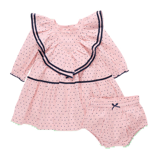 Strawberry Cream Polka Dot Raphaela Dress Set