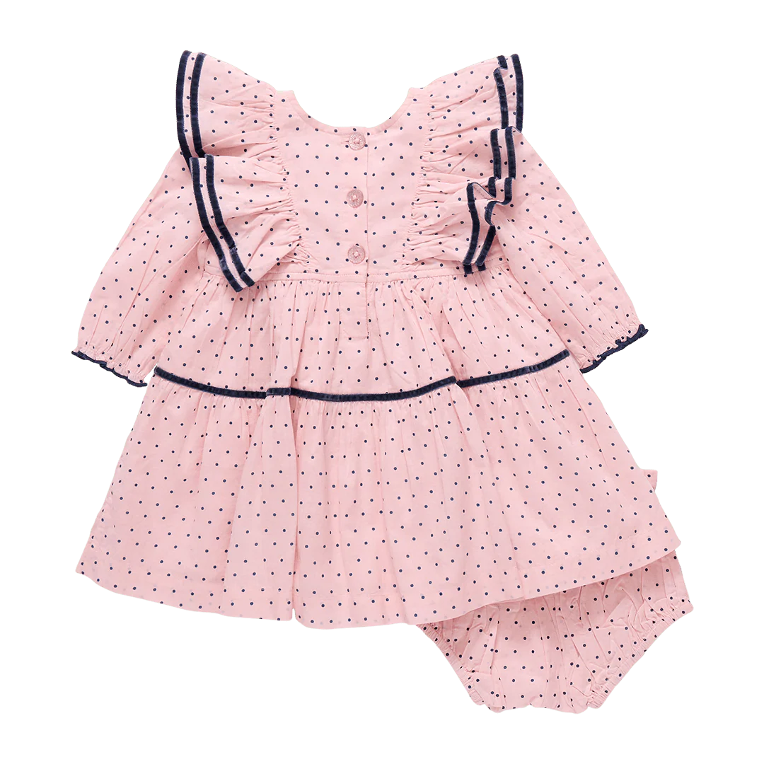 Strawberry Cream Polka Dot Raphaela Dress Set