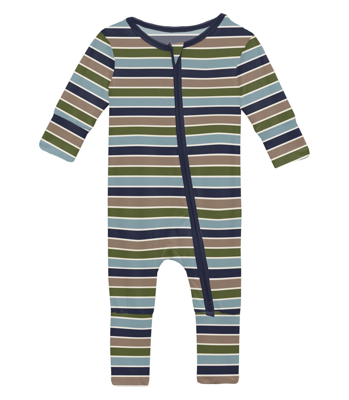 Fall Vibes Stripe Zip Flip Romper