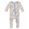Convertible Zip Pajama with USA theme graphic all-over print.